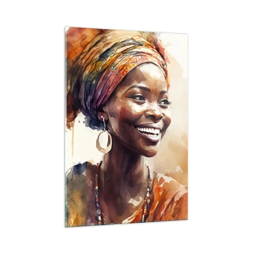 Impression sur verre - Image sur verre - reine africaine - 70x100 cm