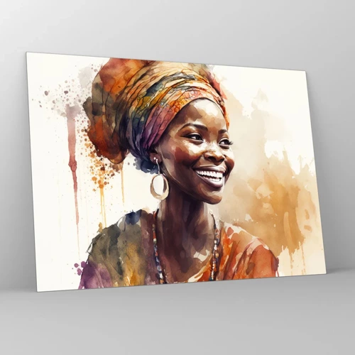 Impression sur verre - Image sur verre - reine africaine - 70x50 cm