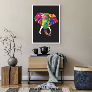 Affiche - Poster - L'éléphant qui aimait se baigner dans un arc-en-ciel - 50x70 cm