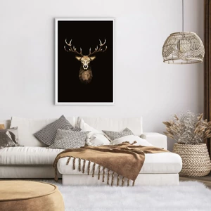 Affiche dans un cadre blanc - Poster - Cerf cubique - 70x100 cm