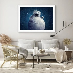 Affiche dans un cadre blanc - Poster - Comique de l'espace - 70x50 cm