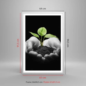 Affiche dans un cadre blanc - Poster - J'aime la nature, je la protège - 61x91 cm