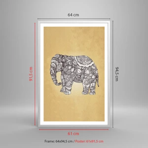 Affiche dans un cadre blanc - Poster - L'éléphant s'est apprêté - 61x91 cm