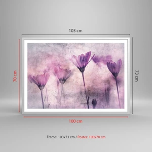 Affiche dans un cadre blanc - Poster - Rêve de fleurs - 100x70 cm