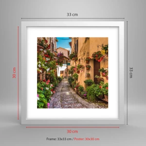 Affiche dans un cadre blanc - Poster - Ruelle italienne - 30x30 cm