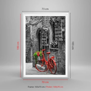 Affiche dans un cadre blanc - Poster - Ruelle toscane - 70x100 cm