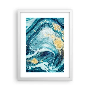 Affiche dans un cadre blanc - Poster - Vortex bleu - 30x40 cm