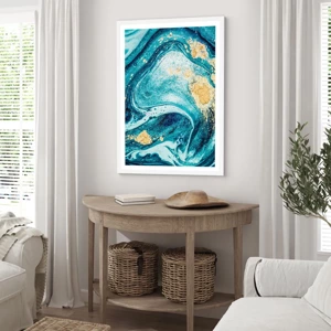 Affiche dans un cadre blanc - Poster - Vortex bleu - 30x40 cm