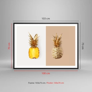 Affiche dans un cadre noir - Poster - Ananas pour nous - 100x70 cm