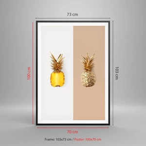 Affiche dans un cadre noir - Poster - Ananas pour nous - 70x100 cm