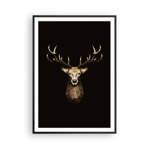 Affiche dans un cadre noir - Poster - Cerf cubique - 70x100 cm