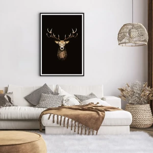 Affiche dans un cadre noir - Poster - Cerf cubique - 70x100 cm