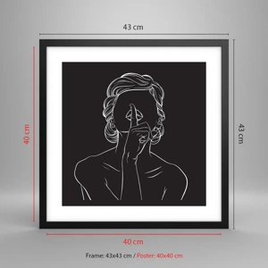 Affiche dans un cadre noir - Poster - La beauté s'épanouit en silence - 40x40 cm