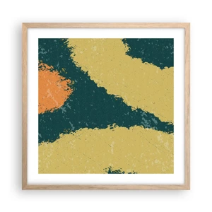 Affiche dans un chêne clair - Poster - Abstraction – mouvement lent - 50x50 cm