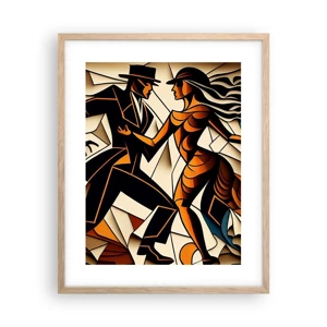 Affiche dans un chêne clair - Poster - Danse de passion et de volupté - 40x50 cm