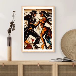 Affiche dans un chêne clair - Poster - Danse de passion et de volupté - 40x50 cm