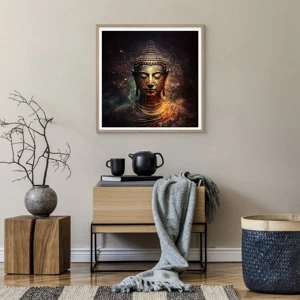 Affiche dans un chêne clair - Poster - Équilibre spirituel - 60x60 cm