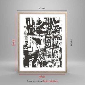 Affiche dans un chêne clair - Poster - Ordre ou chaos? - 40x50 cm