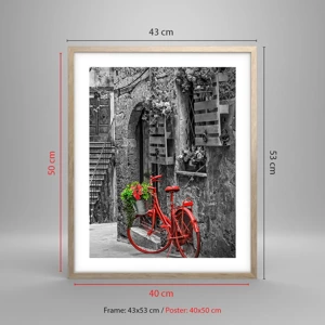 Affiche dans un chêne clair - Poster - Ruelle toscane - 40x50 cm