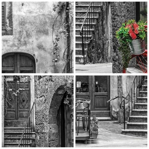 Affiche dans un chêne clair - Poster - Ruelle toscane - 50x40 cm