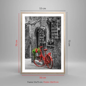 Affiche dans un chêne clair - Poster - Ruelle toscane - 50x70 cm