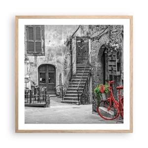 Affiche dans un chêne clair - Poster - Ruelle toscane - 60x60 cm