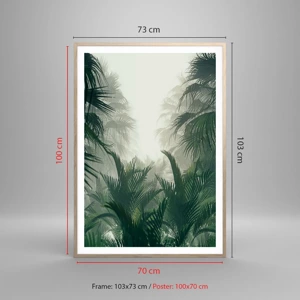 Affiche dans un chêne clair - Poster - Secret tropical - 70x100 cm