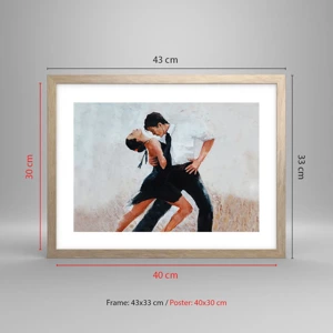 Affiche dans un chêne clair - Poster - Tango de mes rêves et pensées - 40x30 cm