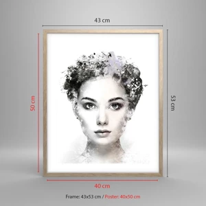 Affiche dans un chêne clair - Poster - Un portrait extrêmement stylé - 40x50 cm