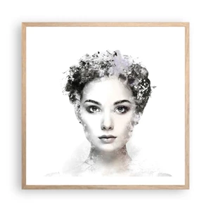 Affiche dans un chêne clair - Poster - Un portrait extrêmement stylé - 60x60 cm