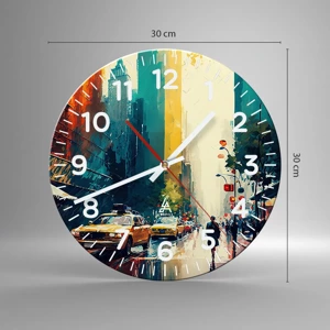 Horloge murale - Pendule murale - New York – ici même la pluie est colorée - 30x30 cm