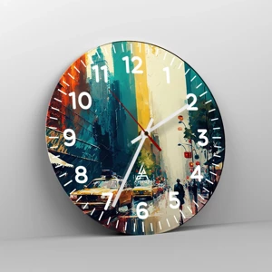 Horloge murale - Pendule murale - New York – ici même la pluie est colorée - 30x30 cm