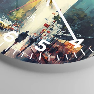 Horloge murale - Pendule murale - New York – ici même la pluie est colorée - 30x30 cm