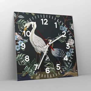 Horloge murale - Pendule murale - Parade d'oiseaux - 30x30 cm