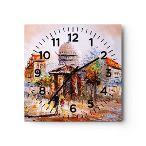 Horloge murale - Pendule murale - Promenade à Paris - 30x30 cm