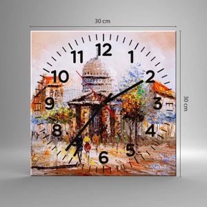 Horloge murale - Pendule murale - Promenade à Paris - 30x30 cm