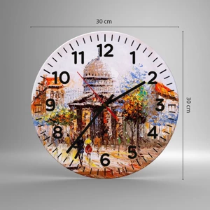 Horloge murale - Pendule murale - Promenade à Paris - 30x30 cm