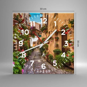 Horloge murale - Pendule murale - Ruelle italienne - 30x30 cm