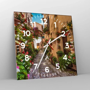 Horloge murale - Pendule murale - Ruelle italienne - 30x30 cm