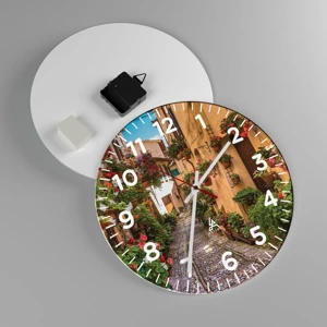 Horloge murale - Pendule murale - Ruelle italienne - 30x30 cm