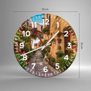 Horloge murale - Pendule murale - Ruelle italienne - 30x30 cm