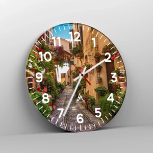 Horloge murale - Pendule murale - Ruelle italienne - 30x30 cm