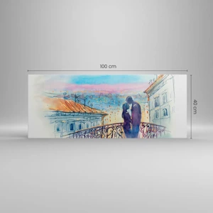 Impression sur toile - Image sur toile - Amoureux de Paris - 100x40 cm