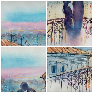 Impression sur toile - Image sur toile - Amoureux de Paris - 100x70 cm