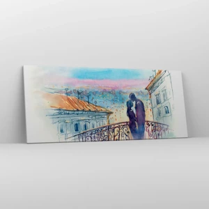 Impression sur toile - Image sur toile - Amoureux de Paris - 120x50 cm