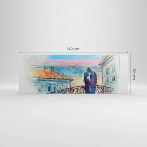 Impression sur toile - Image sur toile - Amoureux de Paris - 140x50 cm