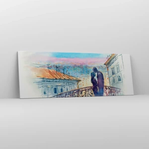 Impression sur toile - Image sur toile - Amoureux de Paris - 140x50 cm