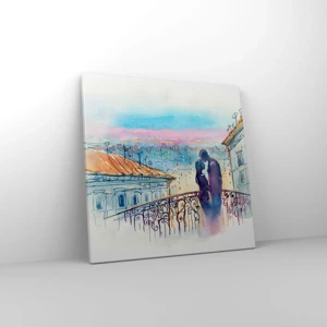 Impression sur toile - Image sur toile - Amoureux de Paris - 40x40 cm