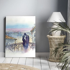 Impression sur toile - Image sur toile - Amoureux de Paris - 45x80 cm