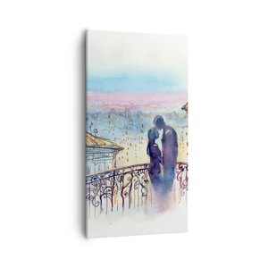 Impression sur toile - Image sur toile - Amoureux de Paris - 55x100 cm